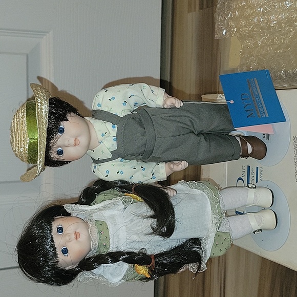 NWT Twin Porcelain Collectable Dolls - Picture 1 of 13